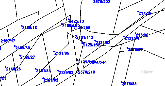 Parcela st. 2129/152 v KÚ Třemošná, Katastrální mapa