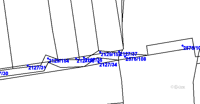 Parcela st. 2129/155 v KÚ Třemošná, Katastrální mapa