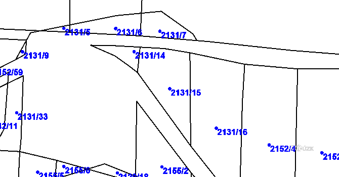 Parcela st. 2131/15 v KÚ Třemošná, Katastrální mapa