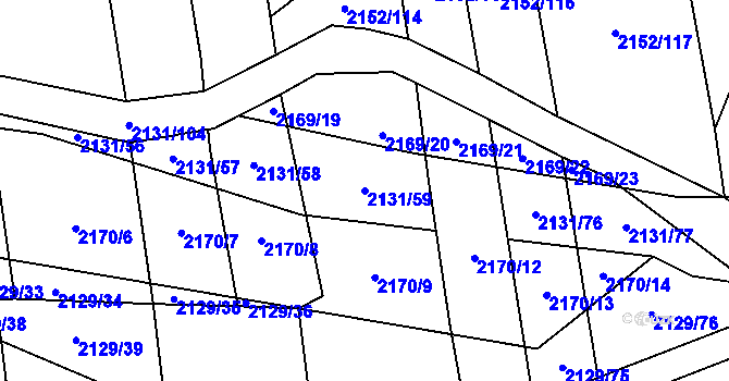 Parcela st. 2131/59 v KÚ Třemošná, Katastrální mapa