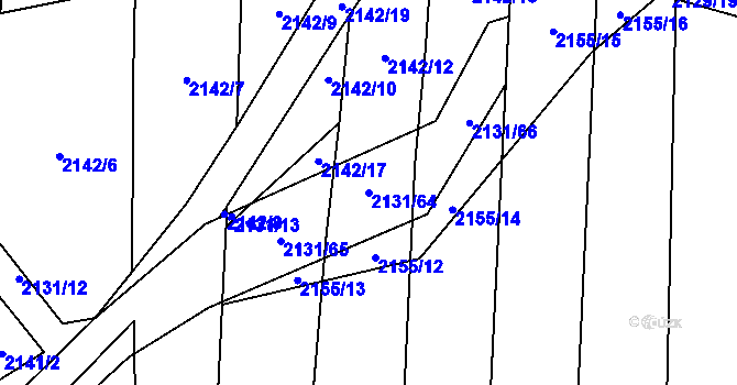 Parcela st. 2131/64 v KÚ Třemošná, Katastrální mapa