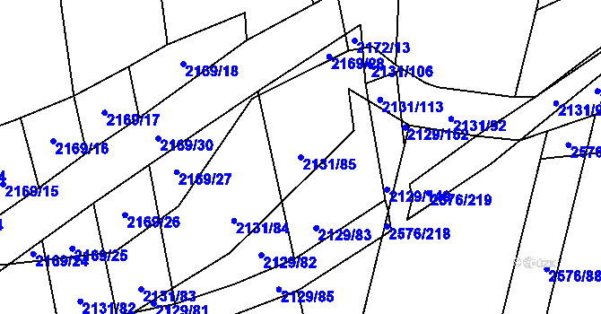 Parcela st. 2131/85 v KÚ Třemošná, Katastrální mapa