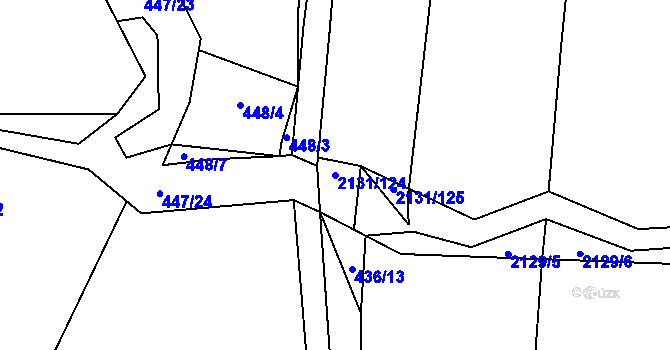 Parcela st. 2131/124 v KÚ Třemošná, Katastrální mapa