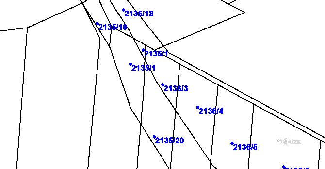 Parcela st. 2136/3 v KÚ Třemošná, Katastrální mapa