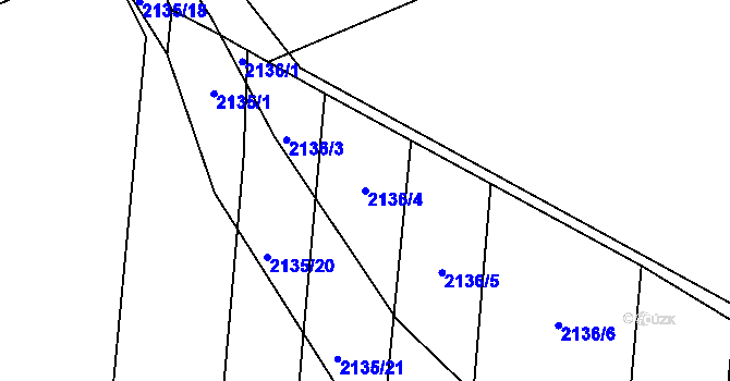 Parcela st. 2136/4 v KÚ Třemošná, Katastrální mapa