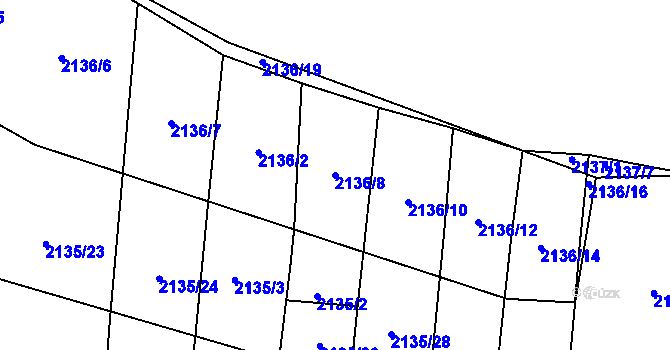 Parcela st. 2136/8 v KÚ Třemošná, Katastrální mapa