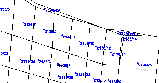 Parcela st. 2136/10 v KÚ Třemošná, Katastrální mapa