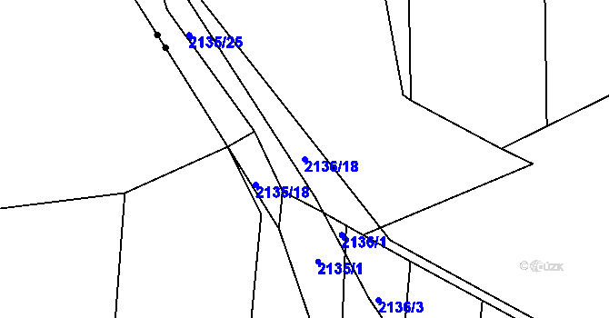 Parcela st. 2136/18 v KÚ Třemošná, Katastrální mapa