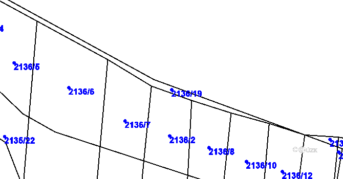 Parcela st. 2136/19 v KÚ Třemošná, Katastrální mapa