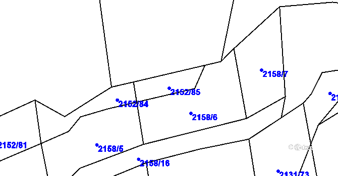 Parcela st. 2152/85 v KÚ Třemošná, Katastrální mapa