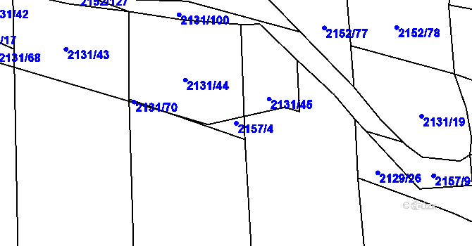 Parcela st. 2157/4 v KÚ Třemošná, Katastrální mapa