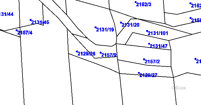 Parcela st. 2157/9 v KÚ Třemošná, Katastrální mapa