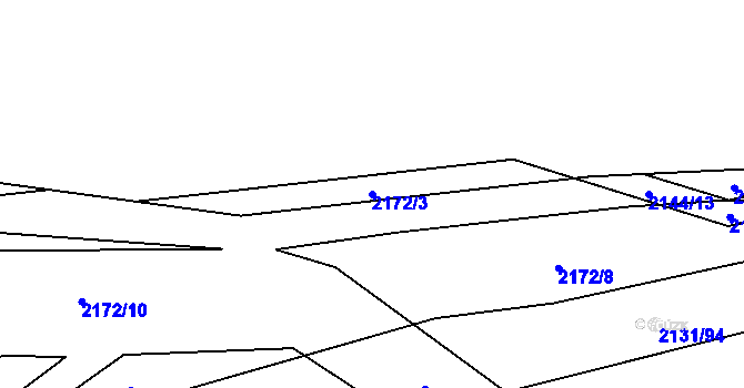 Parcela st. 2172/3 v KÚ Třemošná, Katastrální mapa