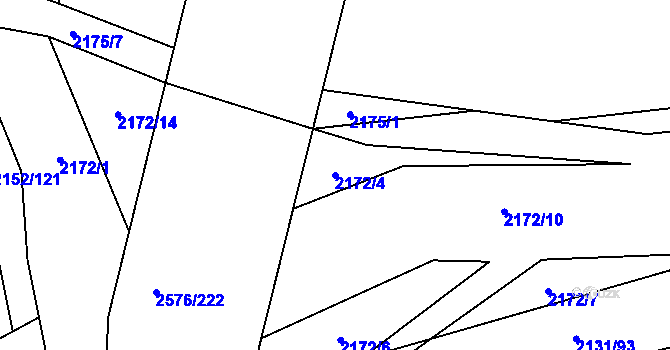 Parcela st. 2172/4 v KÚ Třemošná, Katastrální mapa