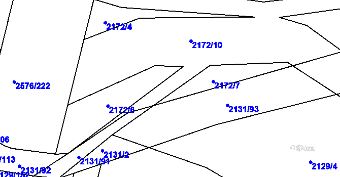 Parcela st. 2172/5 v KÚ Třemošná, Katastrální mapa