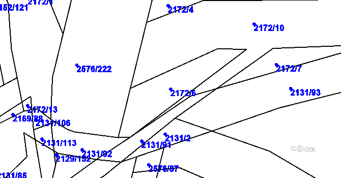 Parcela st. 2172/6 v KÚ Třemošná, Katastrální mapa