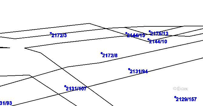 Parcela st. 2172/8 v KÚ Třemošná, Katastrální mapa