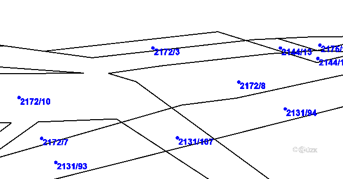 Parcela st. 2172/9 v KÚ Třemošná, Katastrální mapa