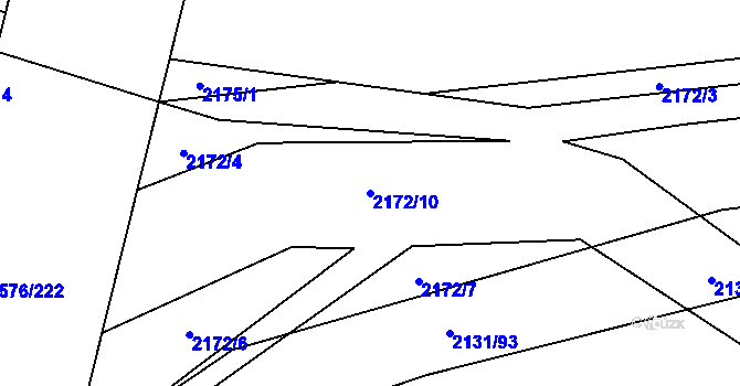 Parcela st. 2172/10 v KÚ Třemošná, Katastrální mapa