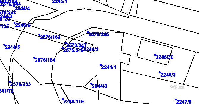 Parcela st. 2246/6 v KÚ Třemošná, Katastrální mapa