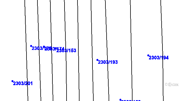 Parcela st. 2303/150 v KÚ Třemošná, Katastrální mapa