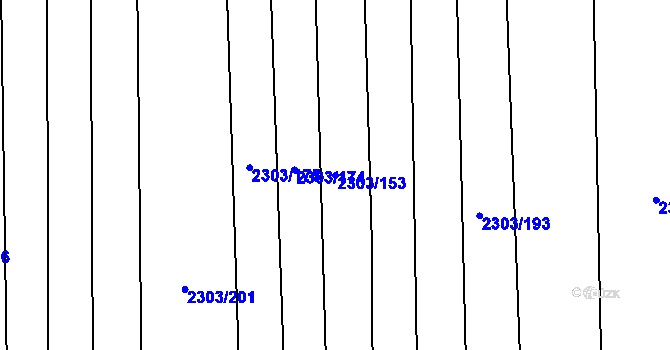 Parcela st. 2303/153 v KÚ Třemošná, Katastrální mapa