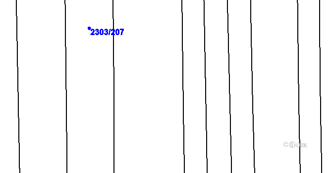 Parcela st. 2303/205 v KÚ Třemošná, Katastrální mapa