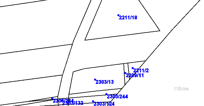 Parcela st. 2303/245 v KÚ Třemošná, Katastrální mapa