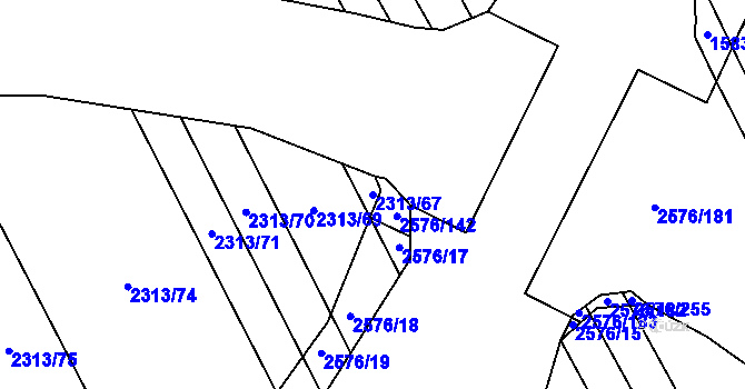 Parcela st. 2313/67 v KÚ Třemošná, Katastrální mapa