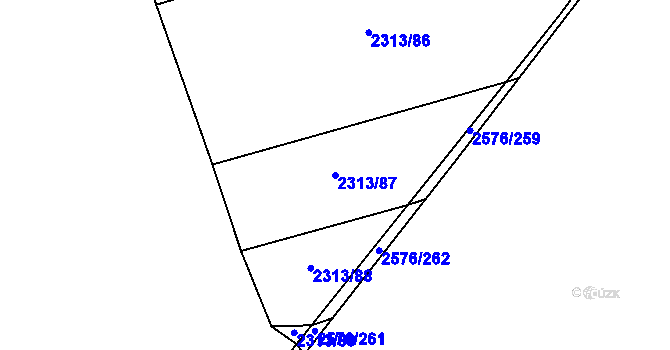 Parcela st. 2313/87 v KÚ Třemošná, Katastrální mapa