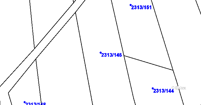Parcela st. 2313/146 v KÚ Třemošná, Katastrální mapa