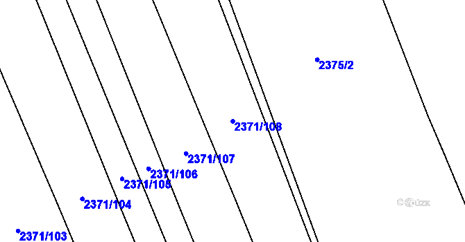 Parcela st. 2371/108 v KÚ Třemošná, Katastrální mapa