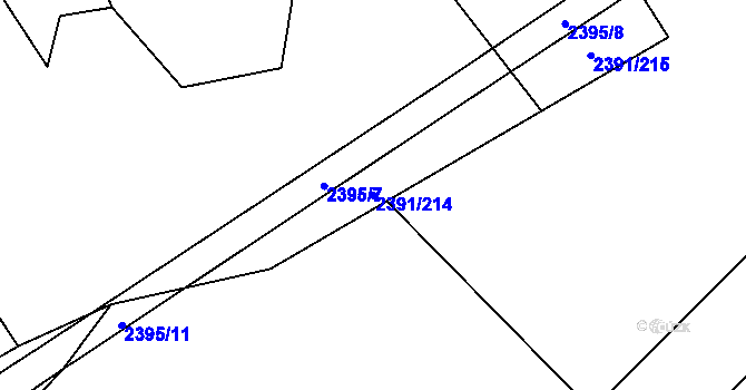 Parcela st. 2391/214 v KÚ Třemošná, Katastrální mapa