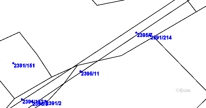Parcela st. 2395/6 v KÚ Třemošná, Katastrální mapa