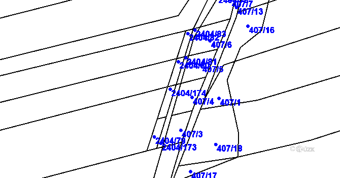Parcela st. 2404/174 v KÚ Třemošná, Katastrální mapa