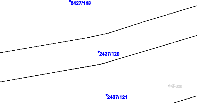 Parcela st. 2427/120 v KÚ Třemošná, Katastrální mapa