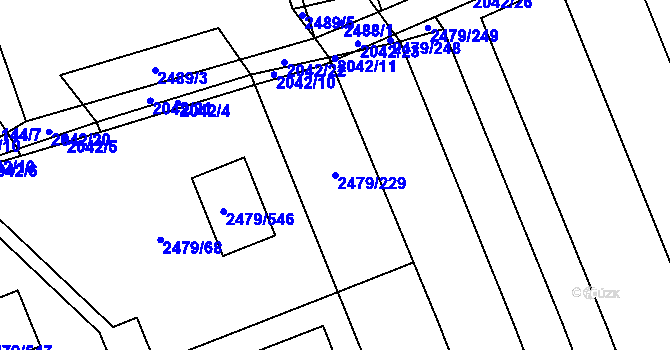 Parcela st. 2479/229 v KÚ Třemošná, Katastrální mapa