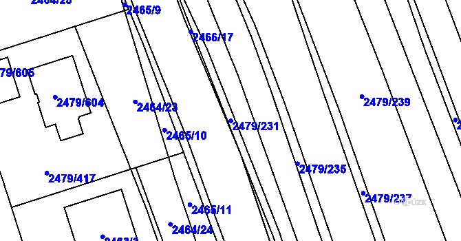 Parcela st. 2479/231 v KÚ Třemošná, Katastrální mapa