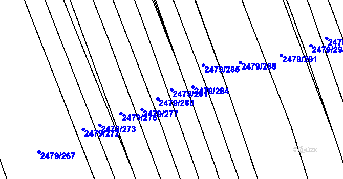 Parcela st. 2479/281 v KÚ Třemošná, Katastrální mapa