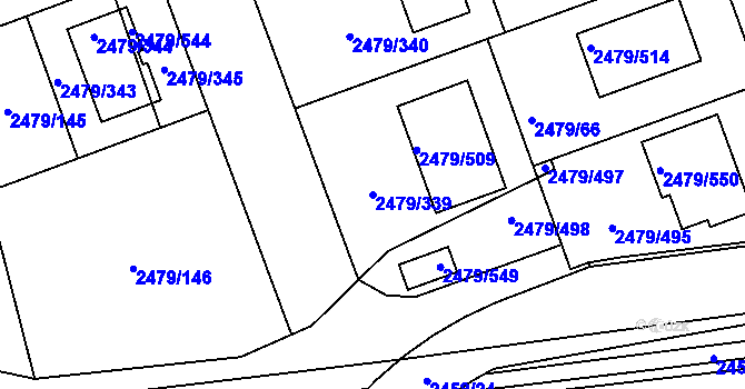 Parcela st. 2479/339 v KÚ Třemošná, Katastrální mapa