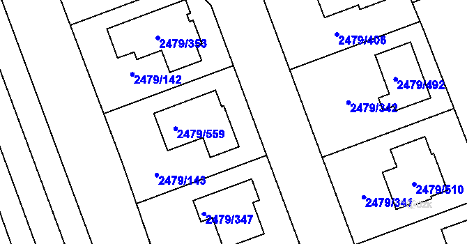 Parcela st. 2479/351 v KÚ Třemošná, Katastrální mapa