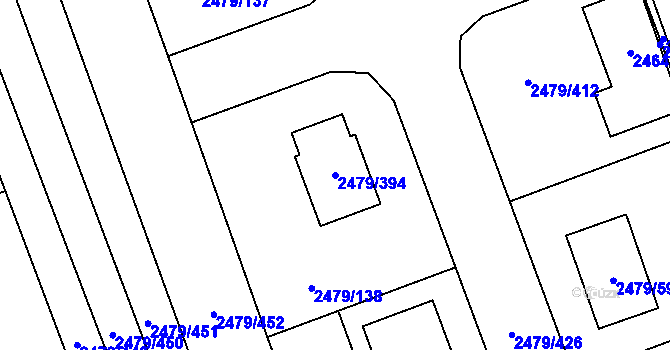Parcela st. 2479/394 v KÚ Třemošná, Katastrální mapa