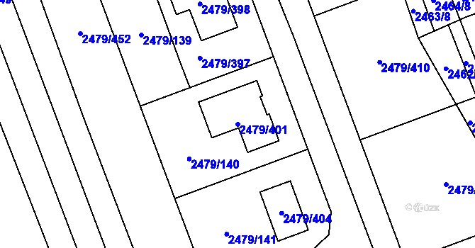Parcela st. 2479/401 v KÚ Třemošná, Katastrální mapa