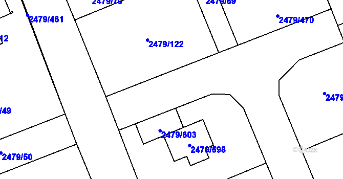 Parcela st. 2479/423 v KÚ Třemošná, Katastrální mapa