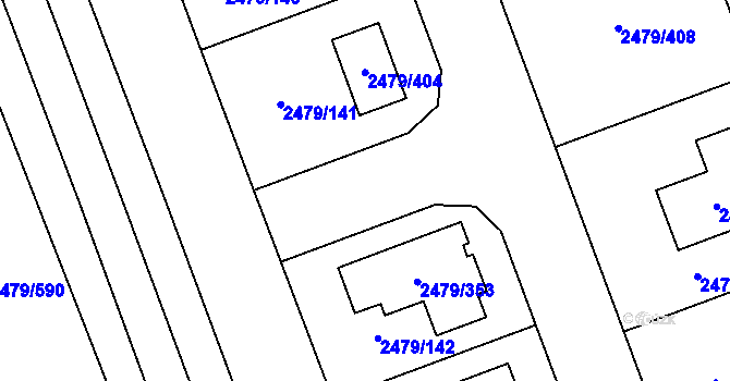 Parcela st. 2479/433 v KÚ Třemošná, Katastrální mapa