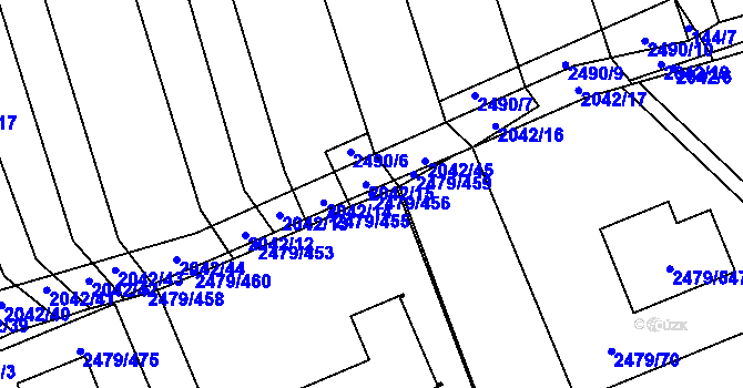 Parcela st. 2479/456 v KÚ Třemošná, Katastrální mapa