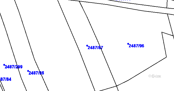Parcela st. 2487/87 v KÚ Třemošná, Katastrální mapa