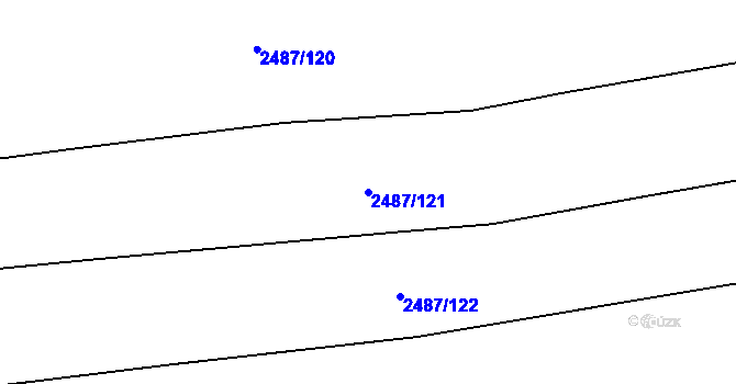 Parcela st. 2487/121 v KÚ Třemošná, Katastrální mapa