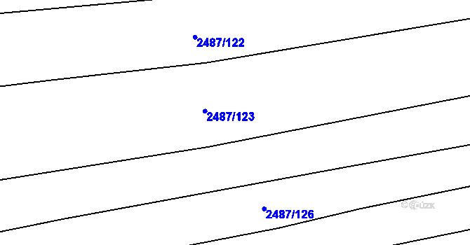 Parcela st. 2487/124 v KÚ Třemošná, Katastrální mapa