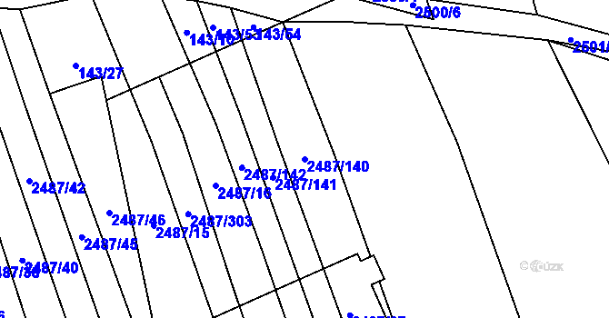 Parcela st. 2487/140 v KÚ Třemošná, Katastrální mapa